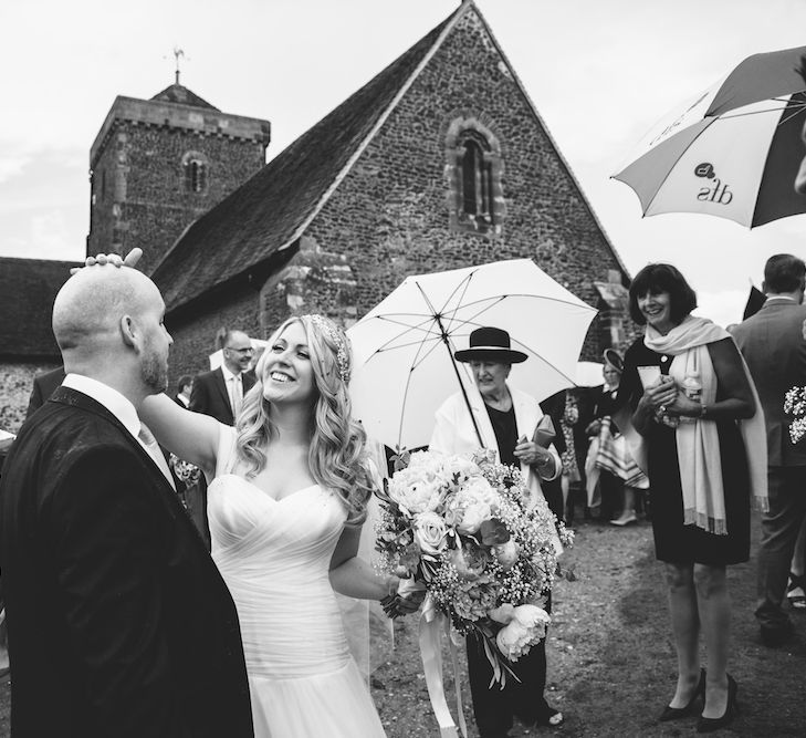 Bride & Groom Church Courtyard