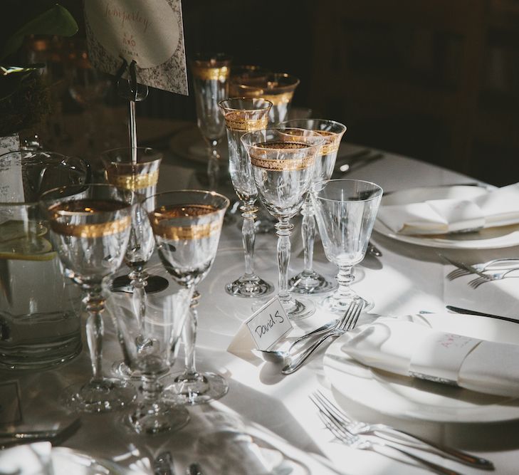 Gold Rimmed Goblets Tableware