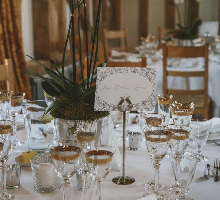 Orchid Centrepiece in The Great Barn Surrey