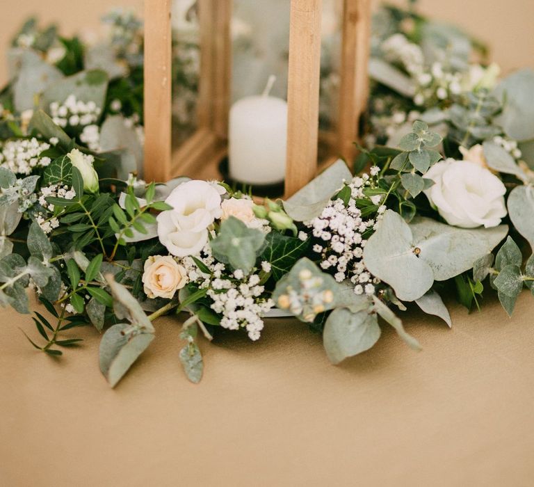 Table Centrepieces For Weddings Lanterns With Foliage