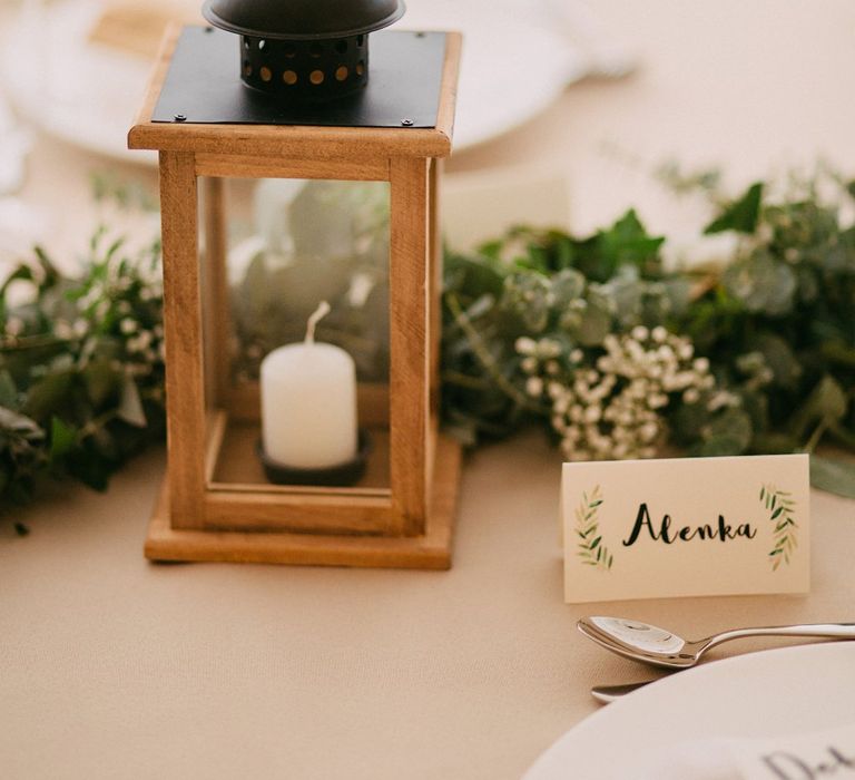 Table Centrepieces For Weddings Lanterns With Foliage