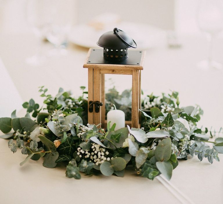 Table Centrepieces For Weddings Lanterns With Foliage