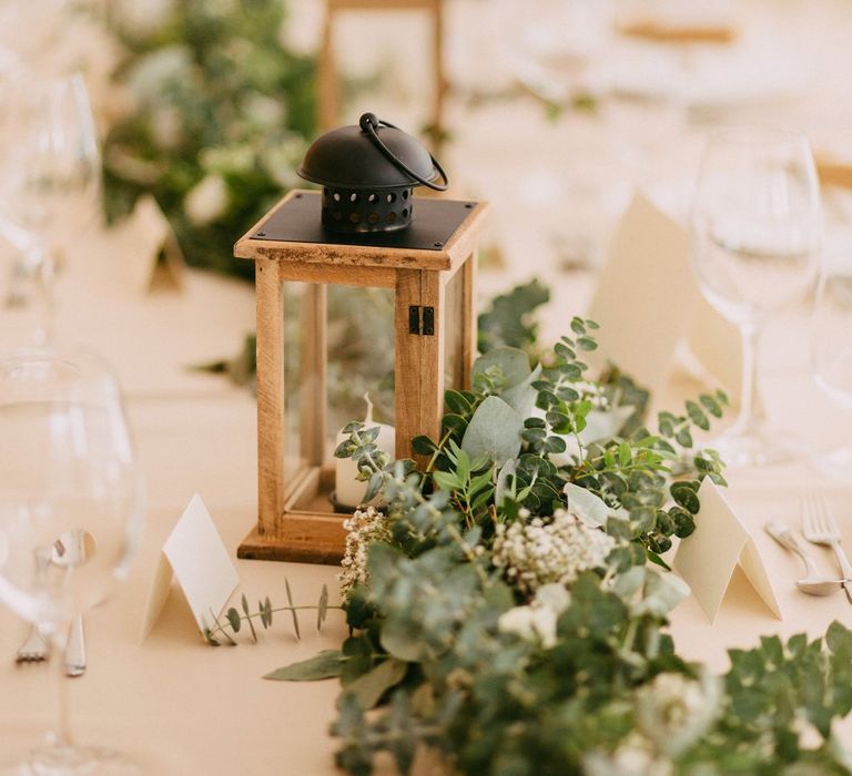 Table Centrepieces For Weddings Lanterns With Foliage