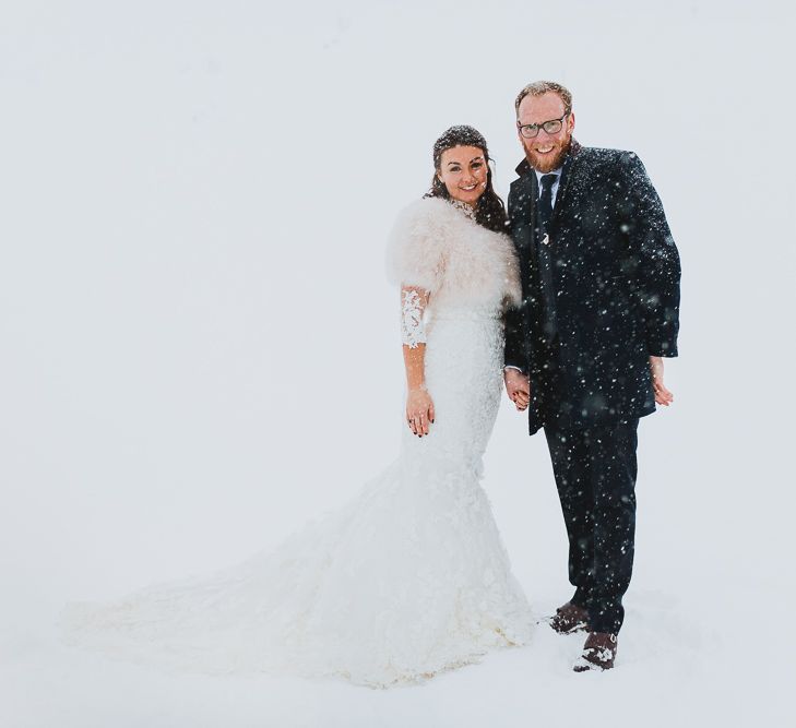 Bride & Groom in the Snow