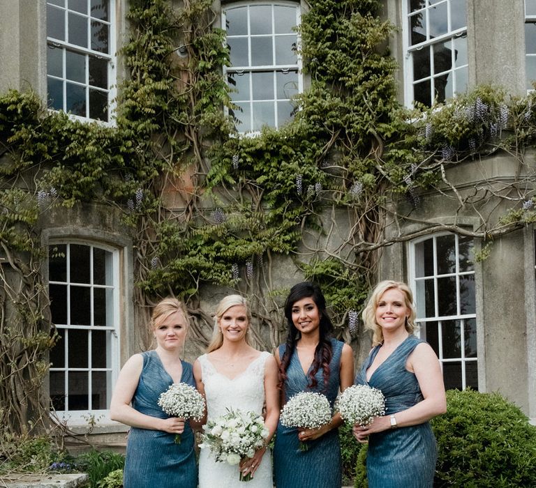 Bridesmaids in Damsel in a Dress | Lace Lusan Mandongus Wedding Dress | English & Asian Wedding at Northbrook Park | Claudia Rose Carter