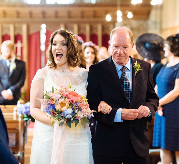 Church Wedding Ceremony | Bride in Belle and Bunny Bridal Separates | Laura Debourde Photography