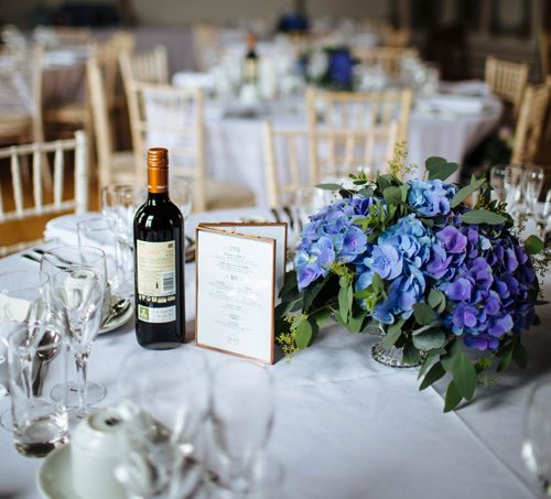 Wedding Stationery by Made by Wood and Wood | Floral Hydrangea Centrepiece | Laura Debourde Photography