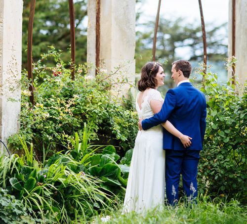 Bride in Belle and Bunny Bridal Separates | Groom in John Lewis Kin Navy Blue Suit | Whitbourne Hall Wedding | Laura Debourde Photography