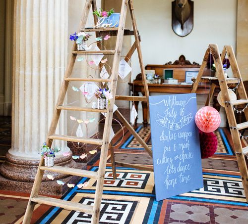 Step Ladder Table Plan | Wedding Decor | Whitbourne Hall Wedding Venue | Laura Debourde Photography