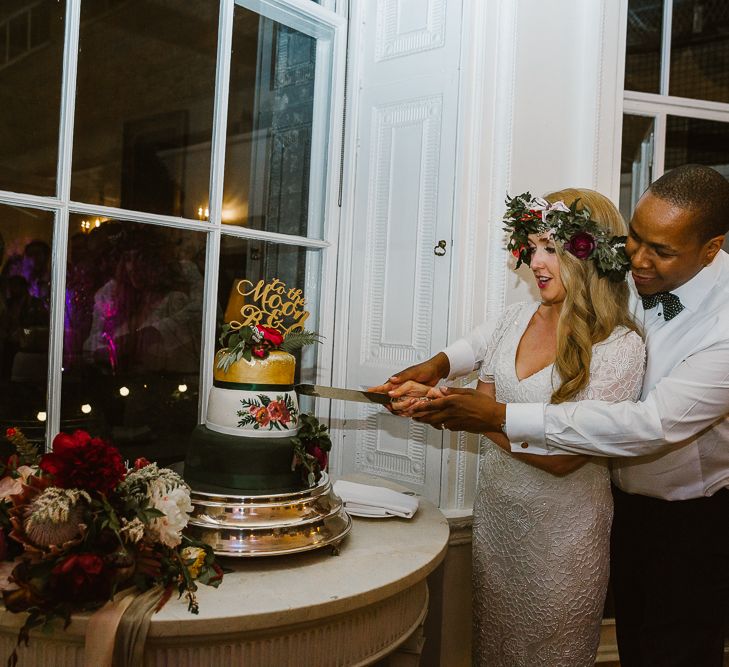 Bride & Groom Cutting the Cake