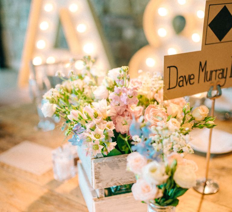 Rustic Crate Table Centrepieces