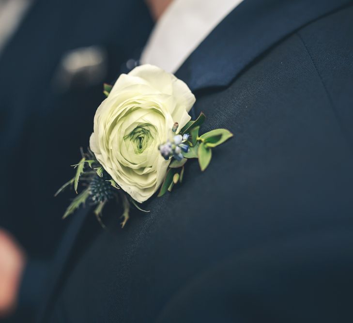 White Buttonhole For Groom & Groomsmen