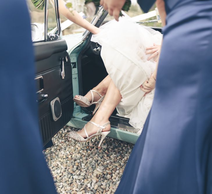 Tower Hill Barns Wedding With A True Bride Dress And Bridesmaids In Navy