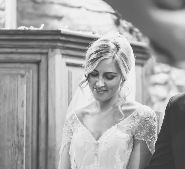 Tower Hill Barns Wedding With A True Bride Dress And Bridesmaids In Navy