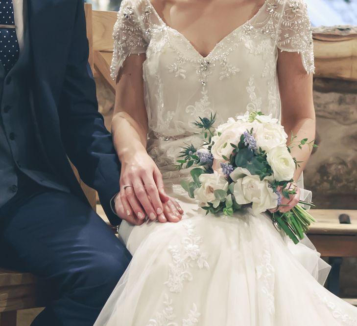 Tower Hill Barns Wedding With A True Bride Dress And Bridesmaids In Navy