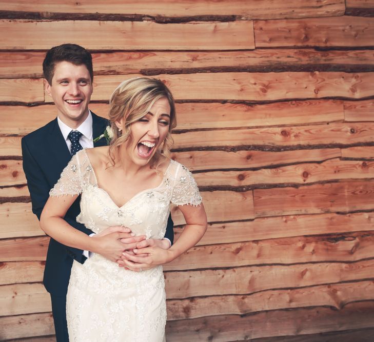 Tower Hill Barns Wedding With A True Bride Dress And Bridesmaids In Navy