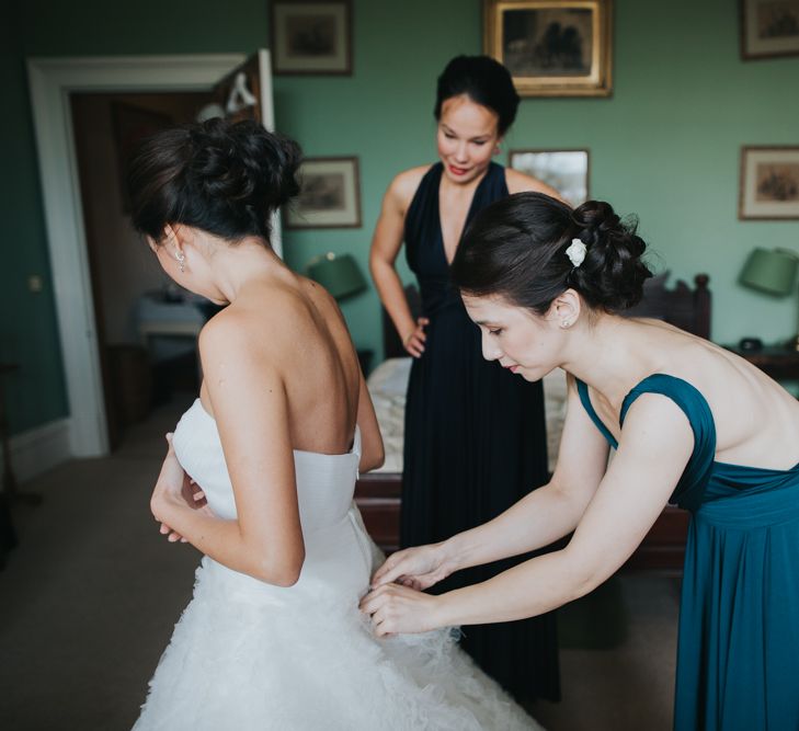 Bride in Pronovias Gown | Bridesmaids in Twobirds Dresses | Errol Park Wedding Venue, Scotland | Jen Owens Images