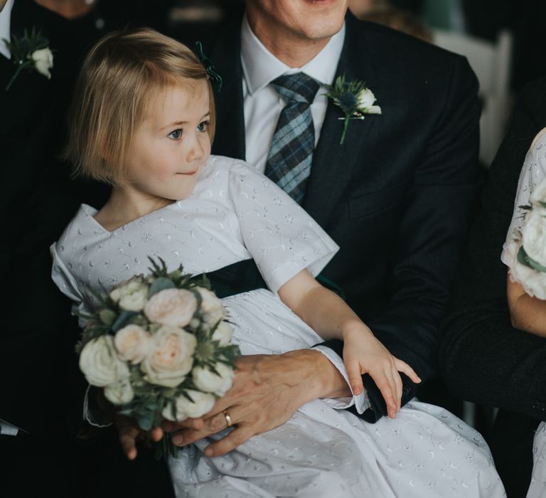 Groom & Flower Girl | Wedding Ceremony | Errol Park Wedding Venue, Scotland | Jen Owens Images