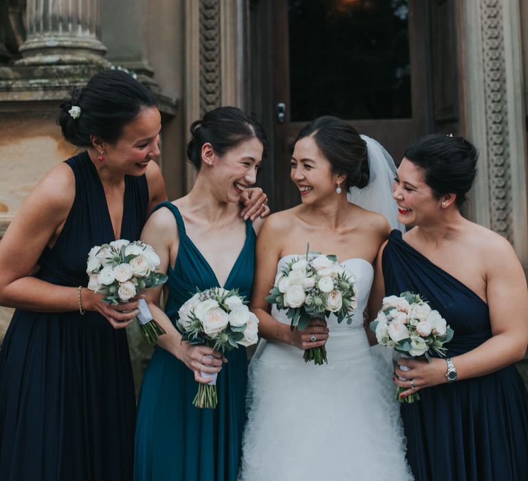 Bride in Pronovias Gown | Bridesmaids in Twobirds Dresses | Errol Park Wedding Venue, Scotland | Jen Owens Images