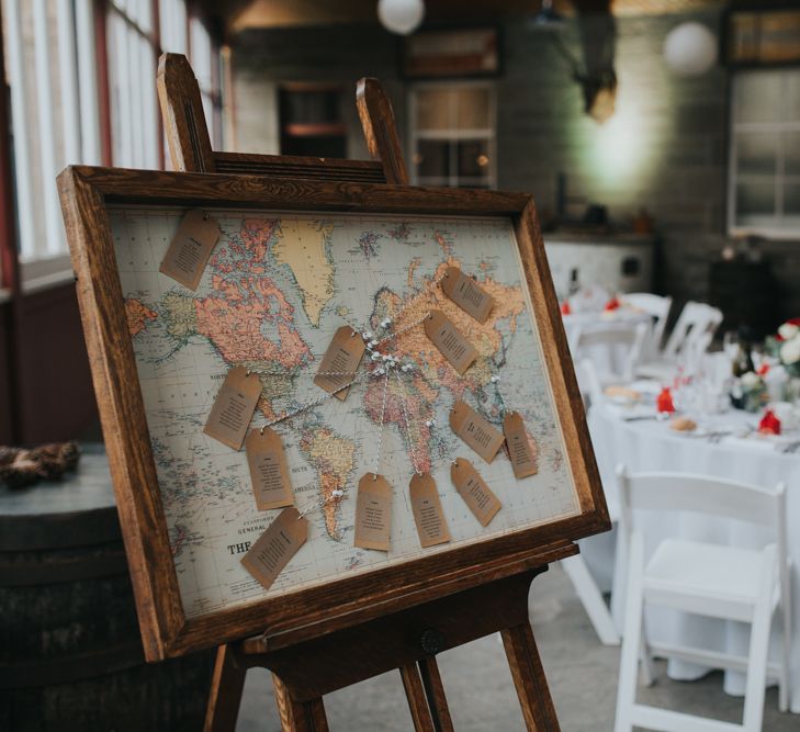 World Map Table Plan | Errol Park Wedding | Jen Owens Images