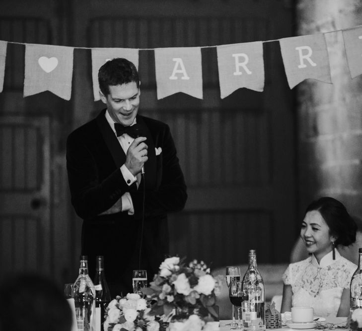 Speeches | Bride in Pronovias | Groom in Suit Supply | Errol Park Wedding | Jen Owens Images