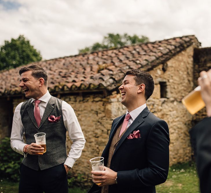 Elegant Pronovias Bride For A Destination Wedding At Chateau de Cazenac With Rustic Rose Floral Arrangements And Images From Samuel Docker