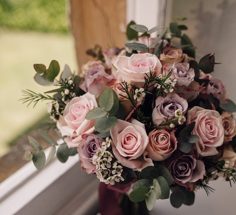 Elegant Pronovias Bride For A Destination Wedding At Chateau de Cazenac With Rustic Rose Floral Arrangements And Images From Samuel Docker