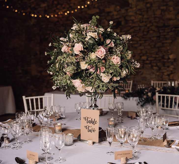 Elegant Pronovias Bride For A Destination Wedding At Chateau de Cazenac With Rustic Rose Floral Arrangements And Images From Samuel Docker