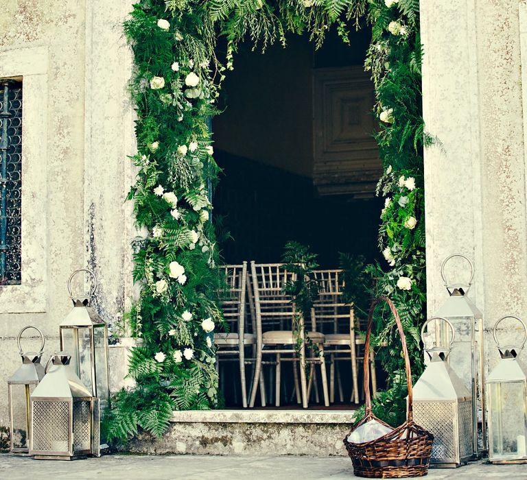 Greenery Foliage Arch to Chapel