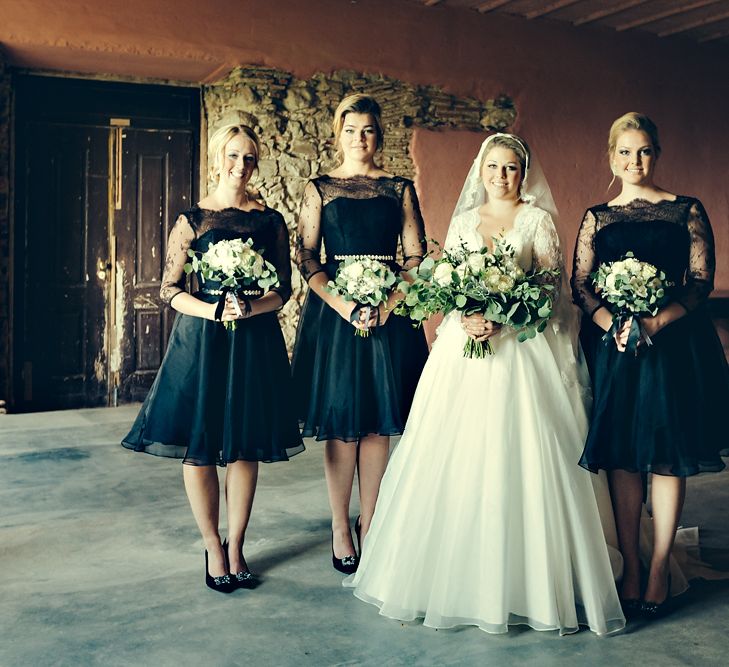 Bride & Bridesmaids in Bespoke Lyn Ashworth by Sarah Barrett Dresses