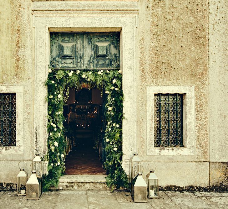 Greenery Foliage Arch to Chapel