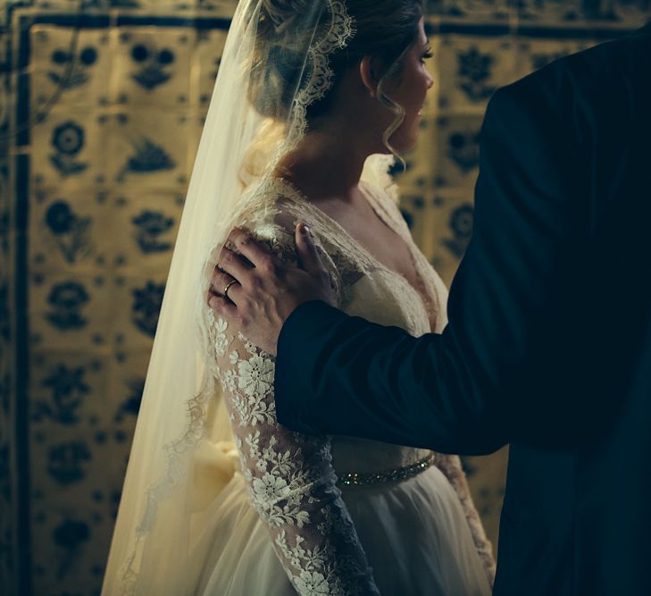 Wedding Ceremony with Bride in Bespoke Lyn Ashworth by Sarah Barrett Wedding Dress & Groom in Charles Tyrwhitt Black Tie Suit