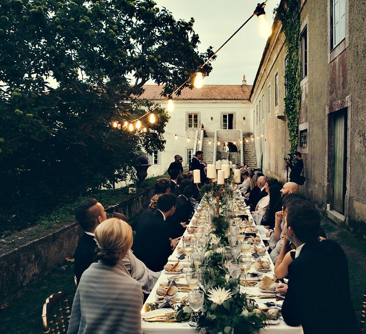 Festoon Lit Outdoor Reception