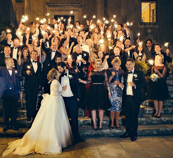 Wedding Guests Sparkler Picture