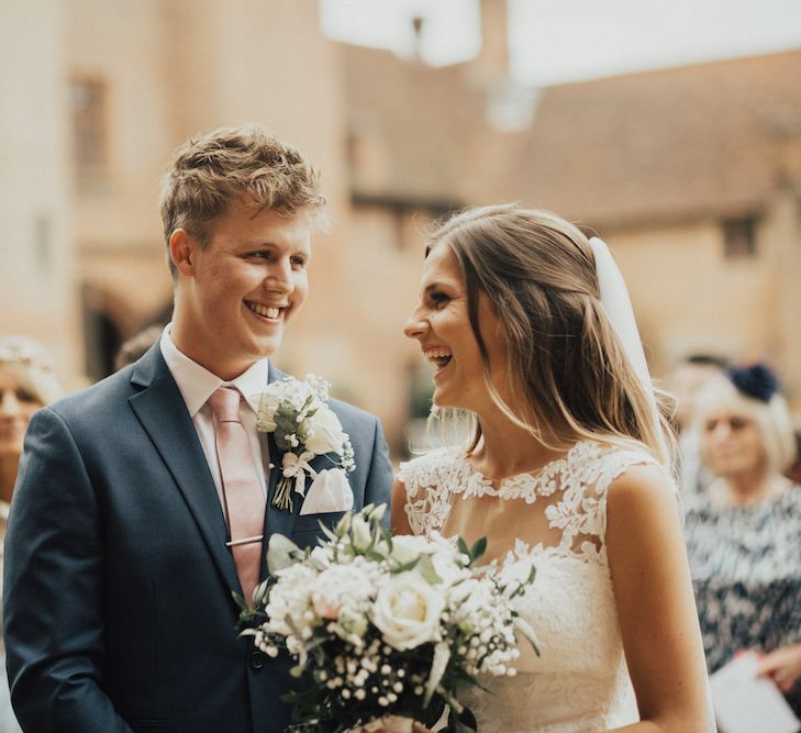 Stunning Ronald Joyce Bride For A Family Wedding At Leez Priory With Large Wedding Party & Bridesmaids In Pink With Images From Nataly J Photography