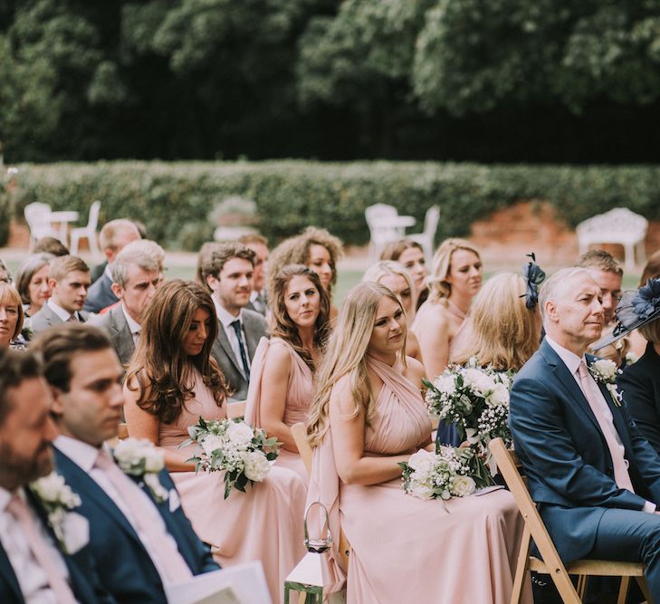 Stunning Ronald Joyce Bride For A Family Wedding At Leez Priory With Large Wedding Party & Bridesmaids In Pink With Images From Nataly J Photography