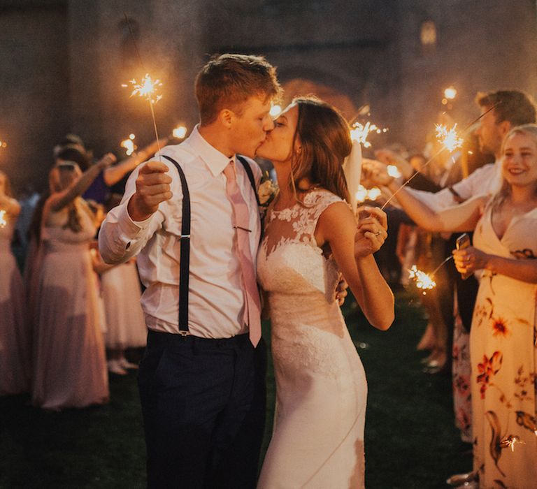 Stunning Ronald Joyce Bride For A Family Wedding At Leez Priory With Large Wedding Party & Bridesmaids In Pink With Images From Nataly J Photography