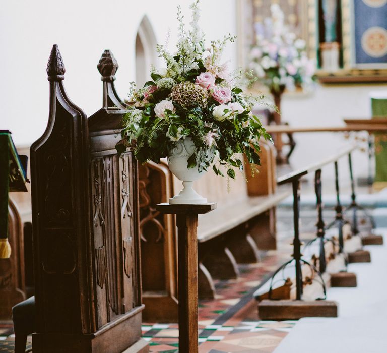 Church Floral Arrangement | David Jenkins Photography | Confetti & Silk Films