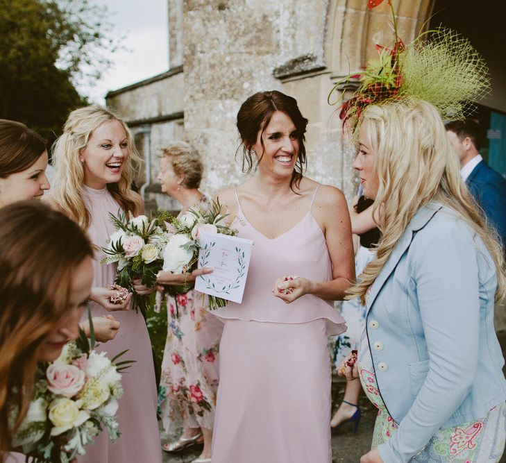 Bridesmaids in Blush Pink Maids To Measure Gowns | David Jenkins Photography | Confetti & Silk Films