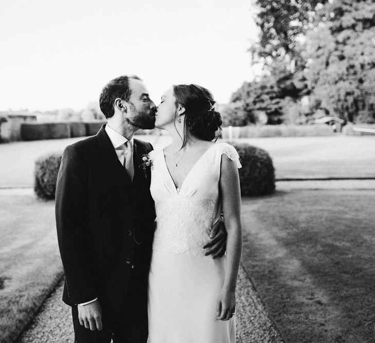 Bride in Rose & Delilah Gown | Groom in Donegal Green Wool Three Piece Suit from Beggars Run | David Jenkins Photography | Confetti & Silk Films