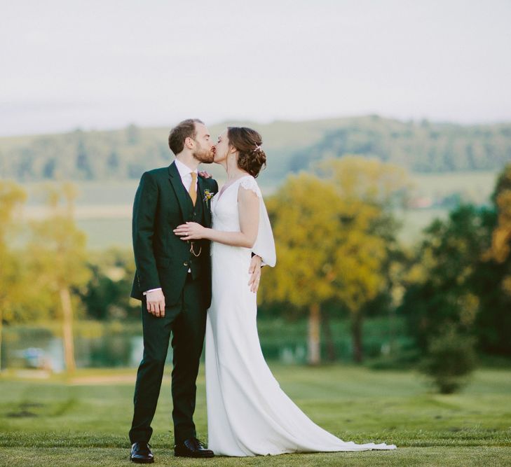 Bride in Rose & Delilah Gown | Groom in Donegal Green Wool Three Piece Suit from Beggars Run | David Jenkins Photography | Confetti & Silk Films