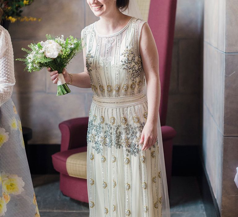 Bride in Vintage Inspired Vicky Rowe Wedding Dress | Razia N Jukes Photography