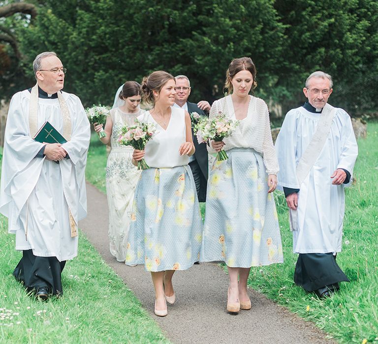 Bride in Vintage Inspired Vicky Rowe Wedding Dress | Bridesmaid Separates | Razia N Jukes Photography