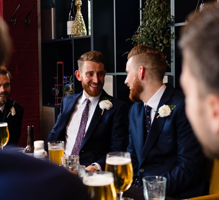 Groomsmen in Suits by Beggars Run | Chic London Wedding at St Bartholomew the Great Church & St John Bar & Restaurant | Helen Abraham Photography