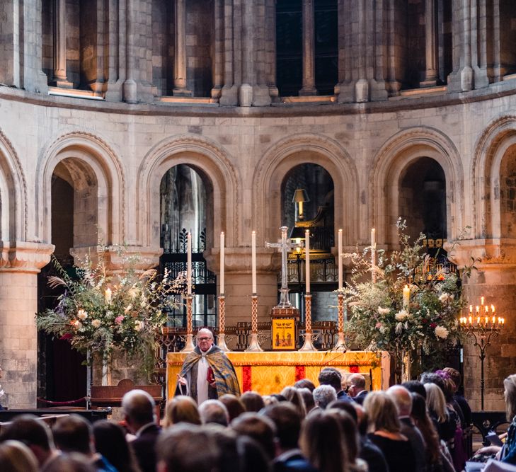 Wedding Ceremony | Chic London Wedding at St Bartholomew the Great Church & St John Bar & Restaurant | Helen Abraham Photography