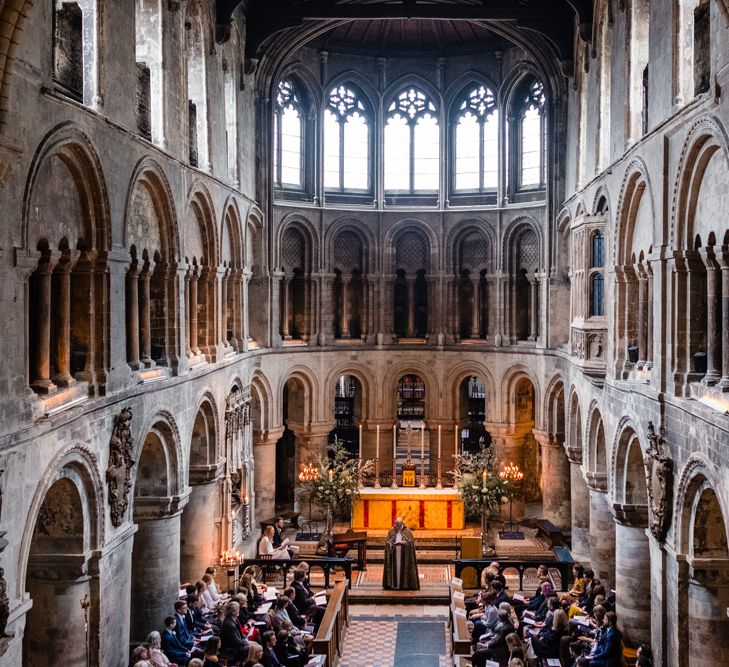 Wedding Ceremony | Chic London Wedding at St Bartholomew the Great Church & St John Bar & Restaurant | Helen Abraham Photography