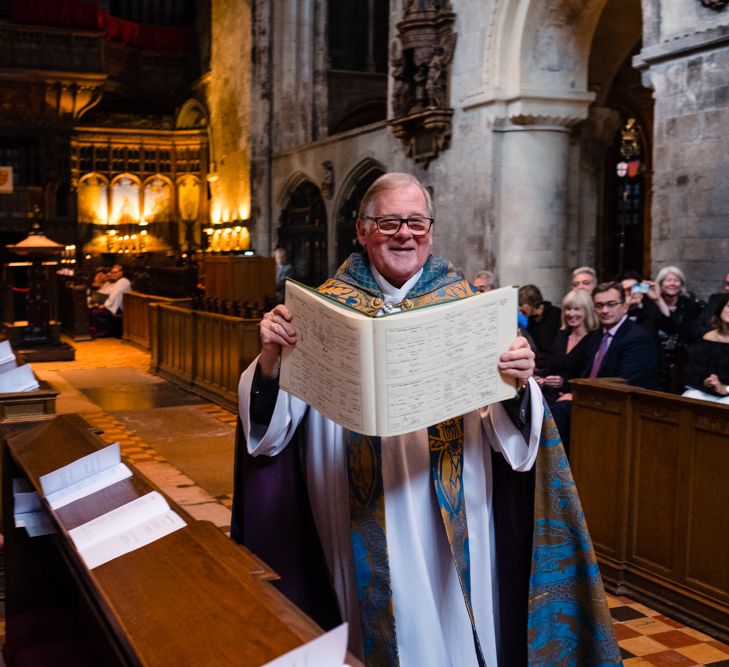 Wedding Ceremony | Chic London Wedding at St Bartholomew the Great Church & St John Bar & Restaurant | Helen Abraham Photography