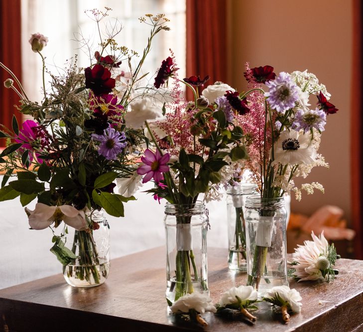 Wild Flowers Wedding Bouquets | Chic London Wedding at St Bartholomew the Great Church & St John Bar & Restaurant | Helen Abraham Photography