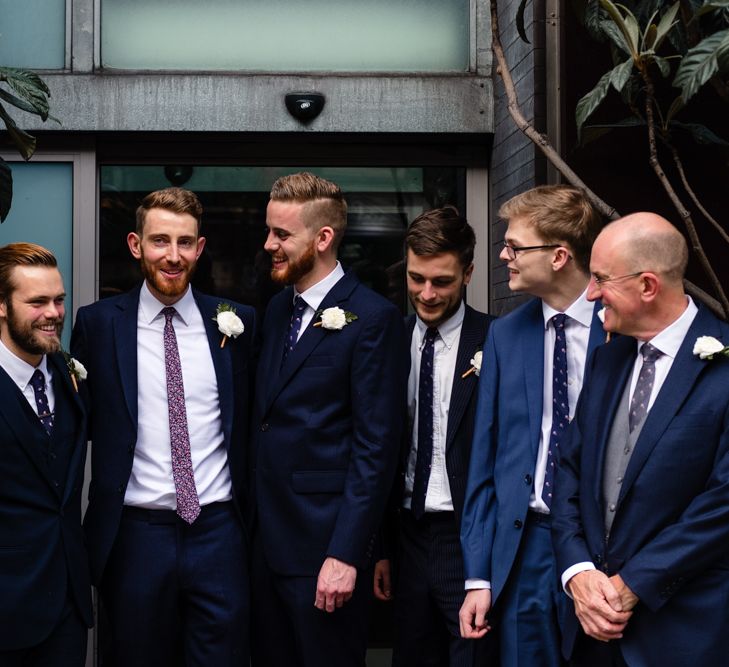 Groomsmen in Suits by Beggars Run | Chic London Wedding at St Bartholomew the Great Church & St John Bar & Restaurant | Helen Abraham Photography