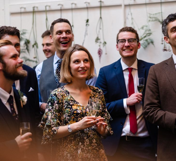 Wedding Guests | Chic London Wedding at St Bartholomew the Great Church & St John Bar & Restaurant | Helen Abraham Photography